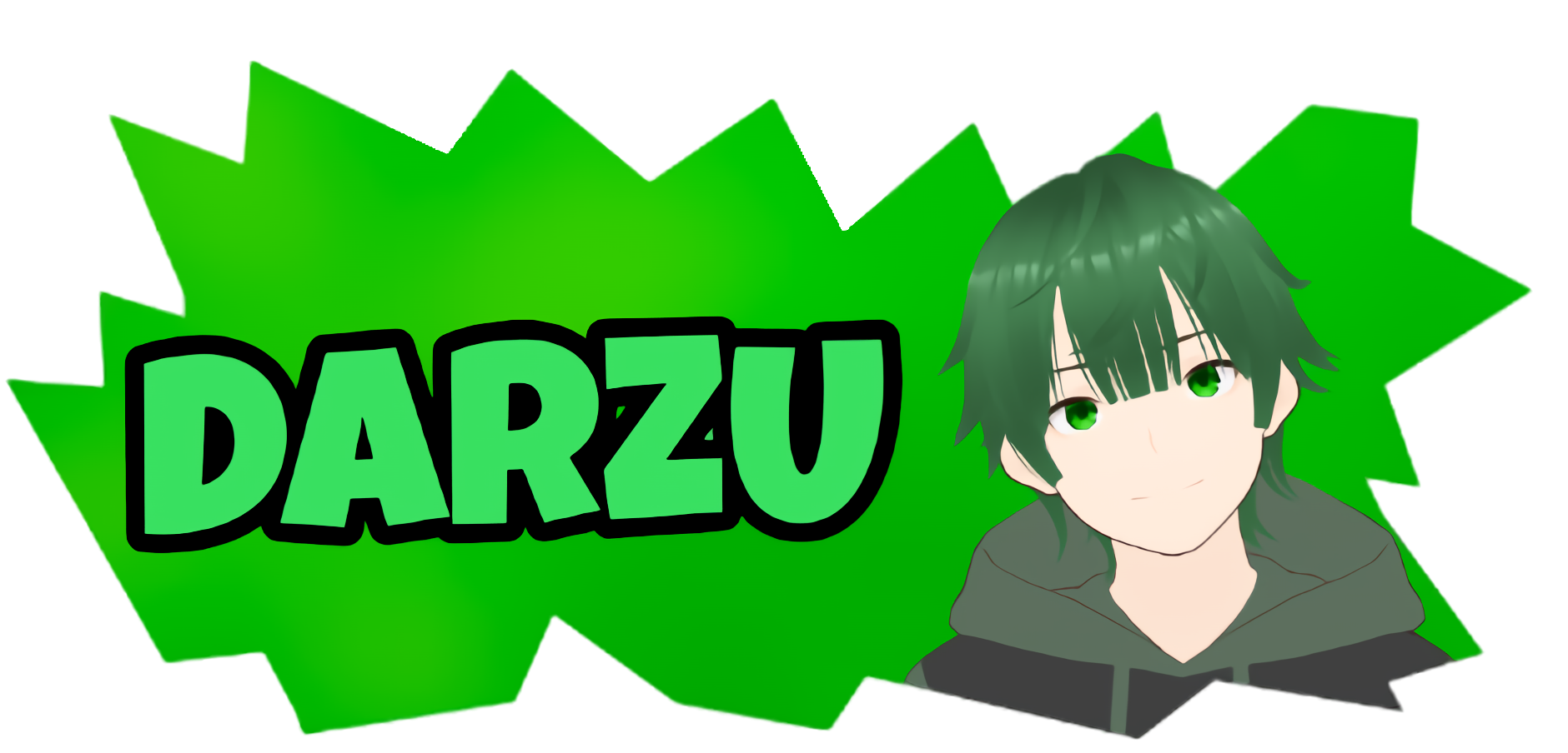 Banner superior do VTuber Darzu com visual futurista